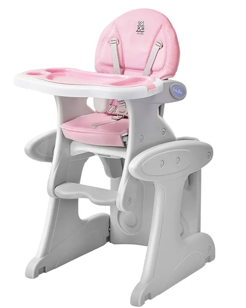 Chaise haute pour enfant multifonctionnelle rose