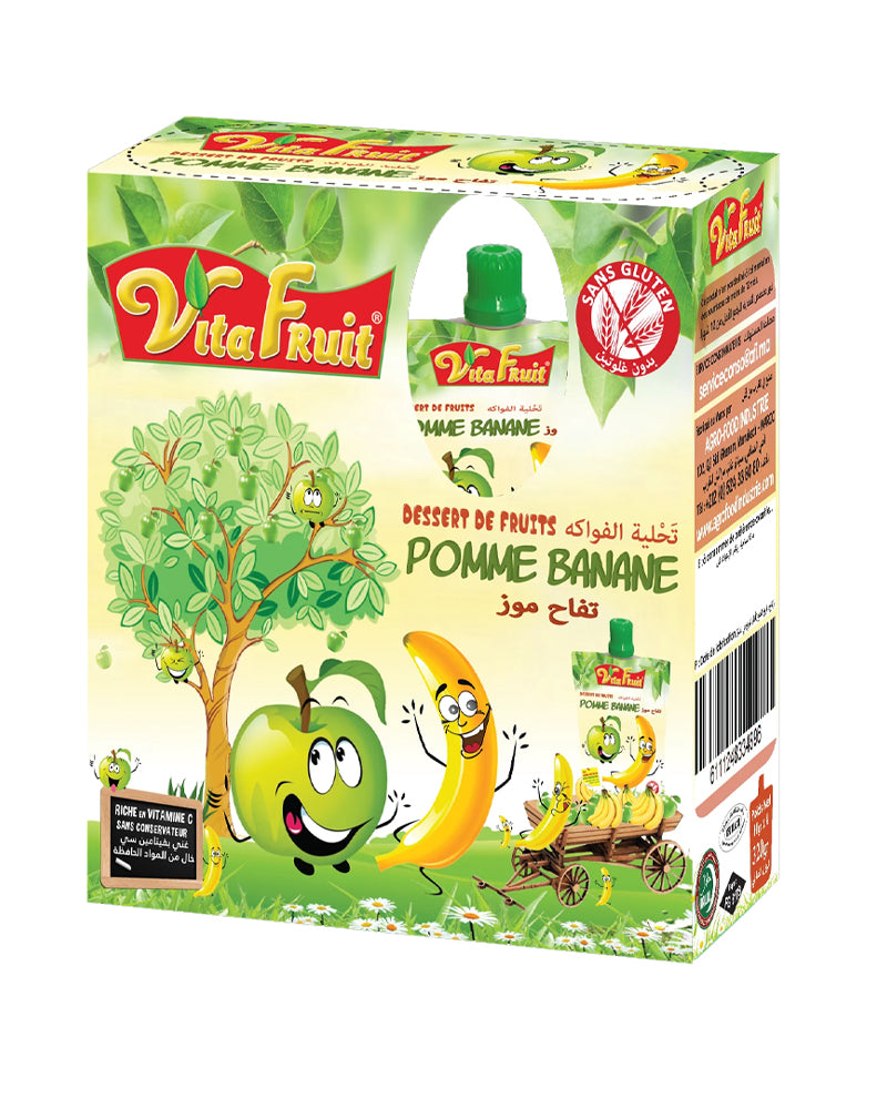 Vita Fruit Dessert De Fruits 4x80g - Pomme & Banane