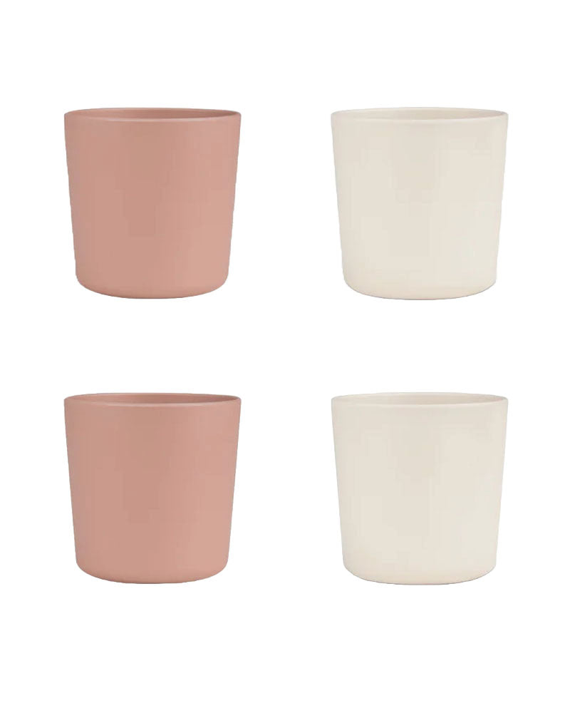 Set de 4 Gobelets Biosourcées Citron - Rose & Crème