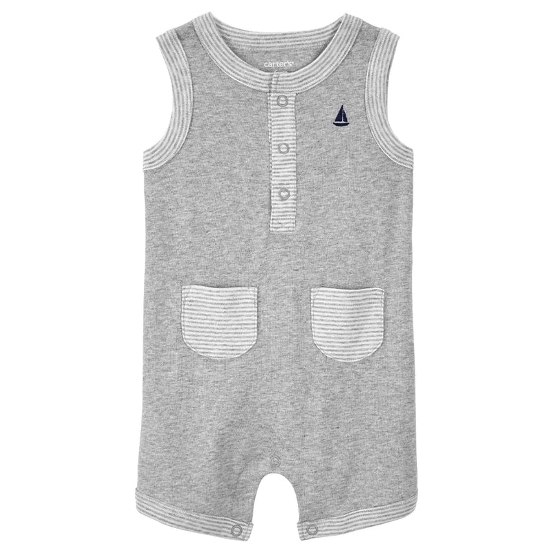Carter's Pocket Romper - Gray