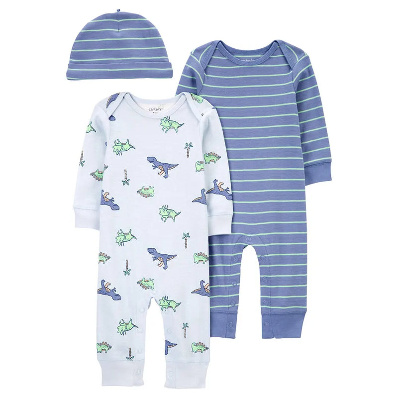 Lot de 2 Combinaisons avec Bonnet Carter's - Dinosaure Bleu