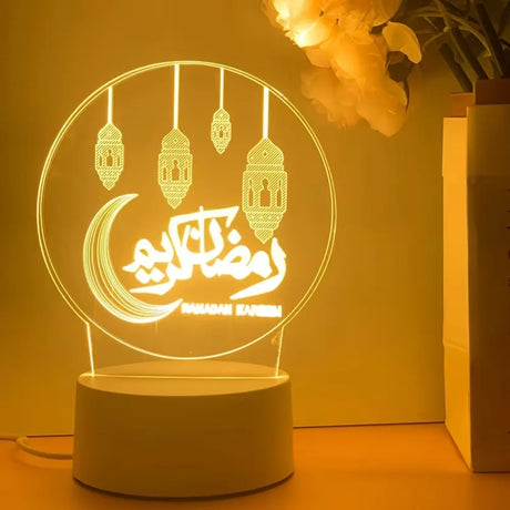 Lampe LED 3D Ramadan Kareem » avec Lune