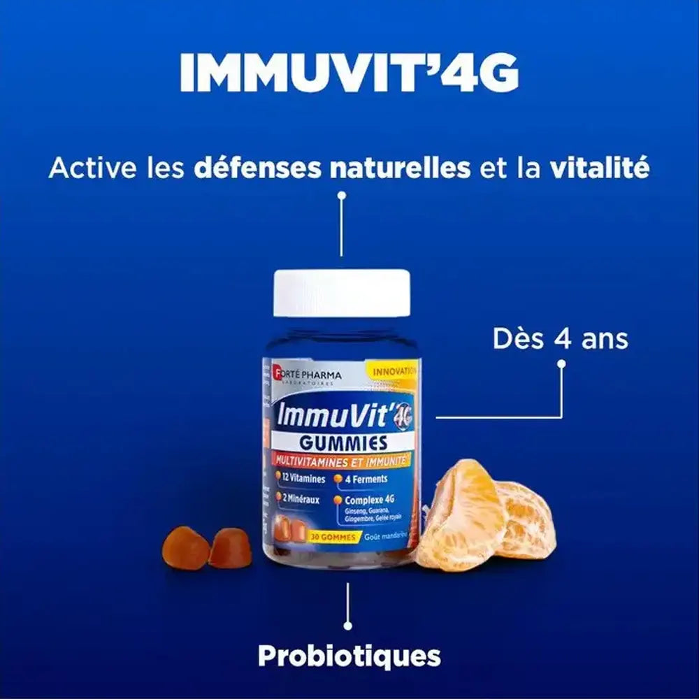 Forte Pharma Immuvit’ 4G Goût Mandarine – 30gommes