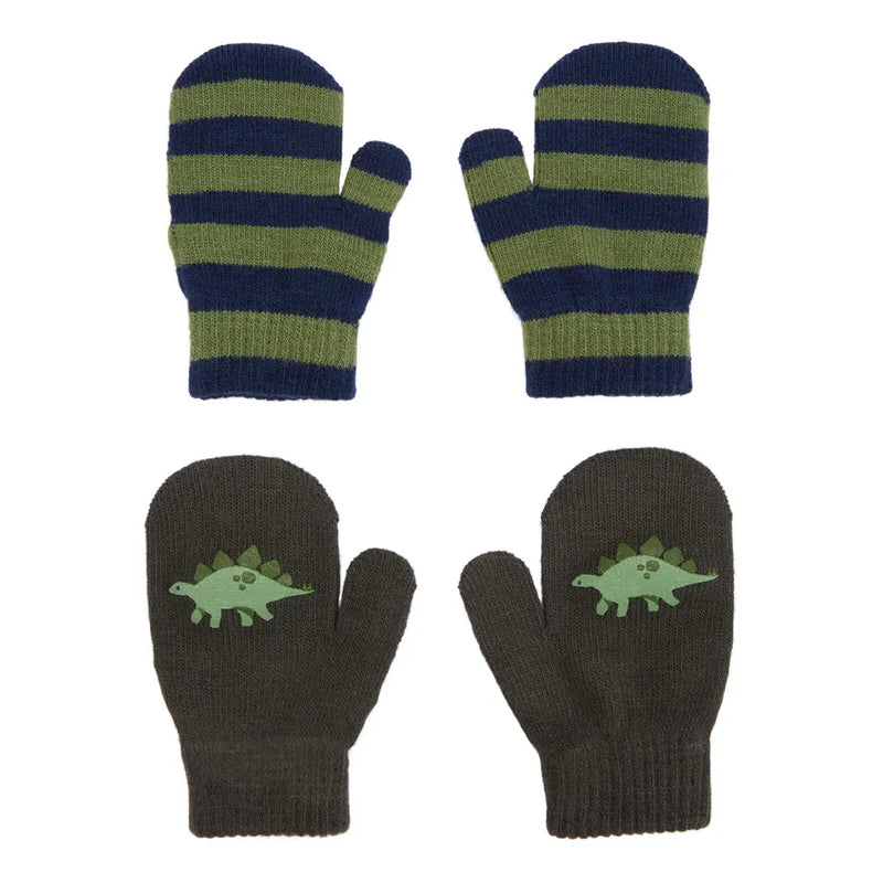 Carter's 2-Pack Non-Slip Slippers - Striped & Dinosaur