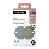 Suavinex Pack of 2 Physiological Pacifiers 6-18M - Lake & Green