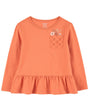 T-shirt à Poche Péplum Bébé Carter's - Orange