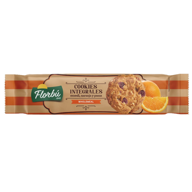 Florbú Whole Muesli Biscuits with Orange & Raisins - 120g