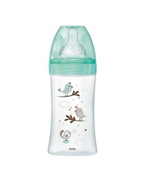 Biberon Verre Dodie Anti-Colique en Verre 270ml (0-6m) - Vert Oiseaux