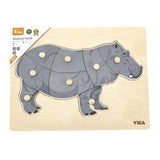 Viga Toys Puzzle Montessori 18M+ - Hippopotame
