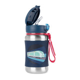 Skip Hop Gourde avec Paille en Acier Inoxydable 350ml - Train