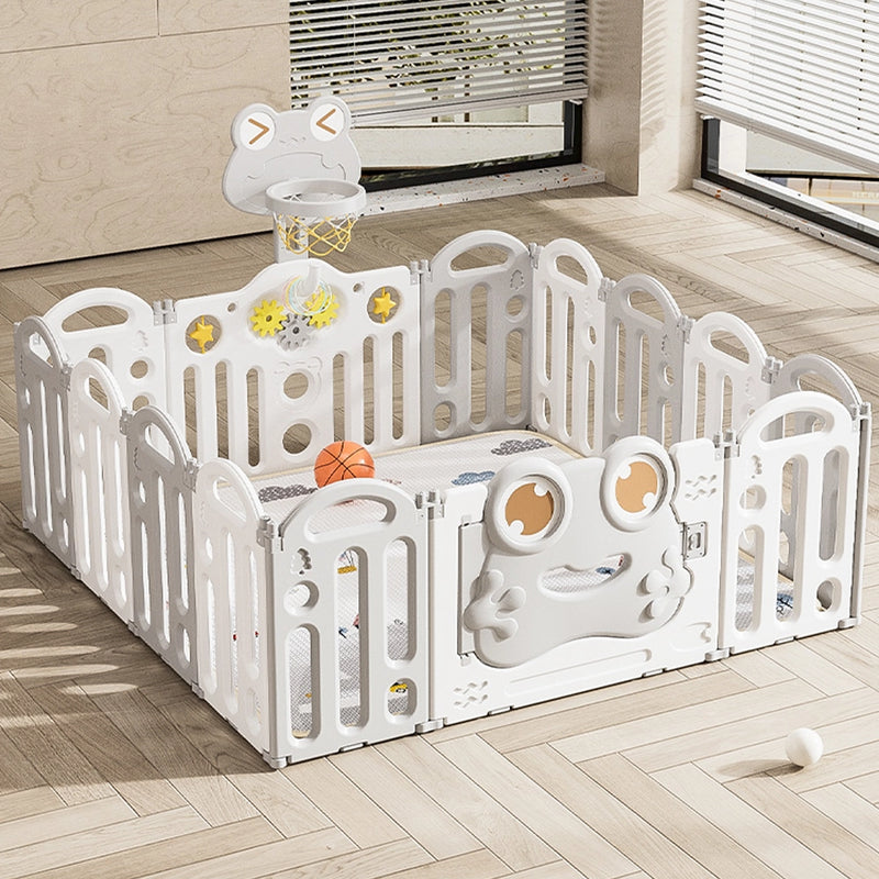 Playpen (150x150cm) Foldable Fence 12+2 with Basketball Hoop