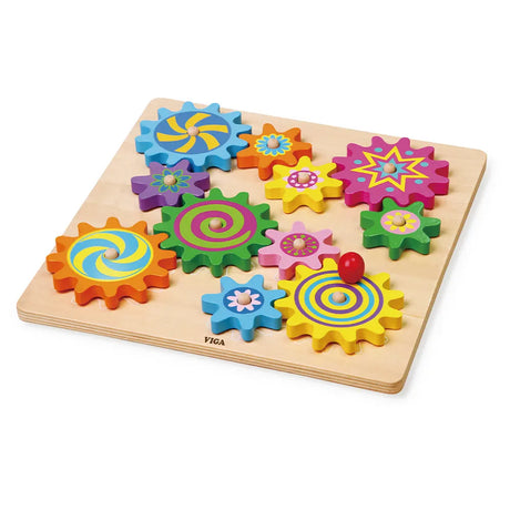 Viga Toys Jeu d'engrenage en bois 18M+