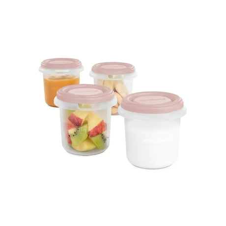 Miniland Set 4 Pots de Conservation Hermétique 200 ml – Rose