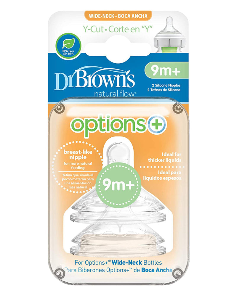 Dr. Brown's Pack de 2 Tétines Cole large et Coupe en Y 9M+