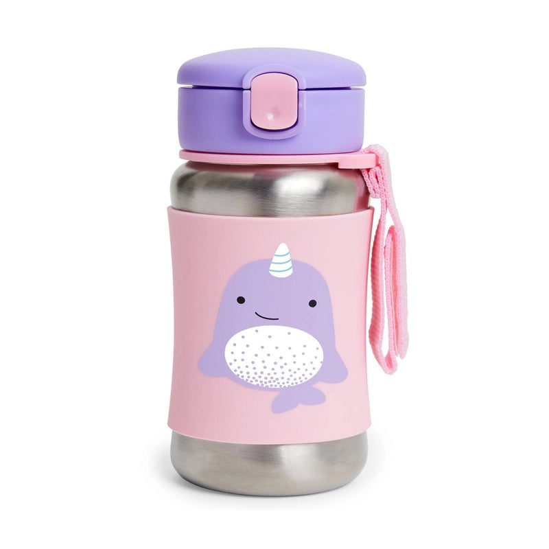 Skip Hop Stainless Steel Straw Bottle 350ml - Narwhal