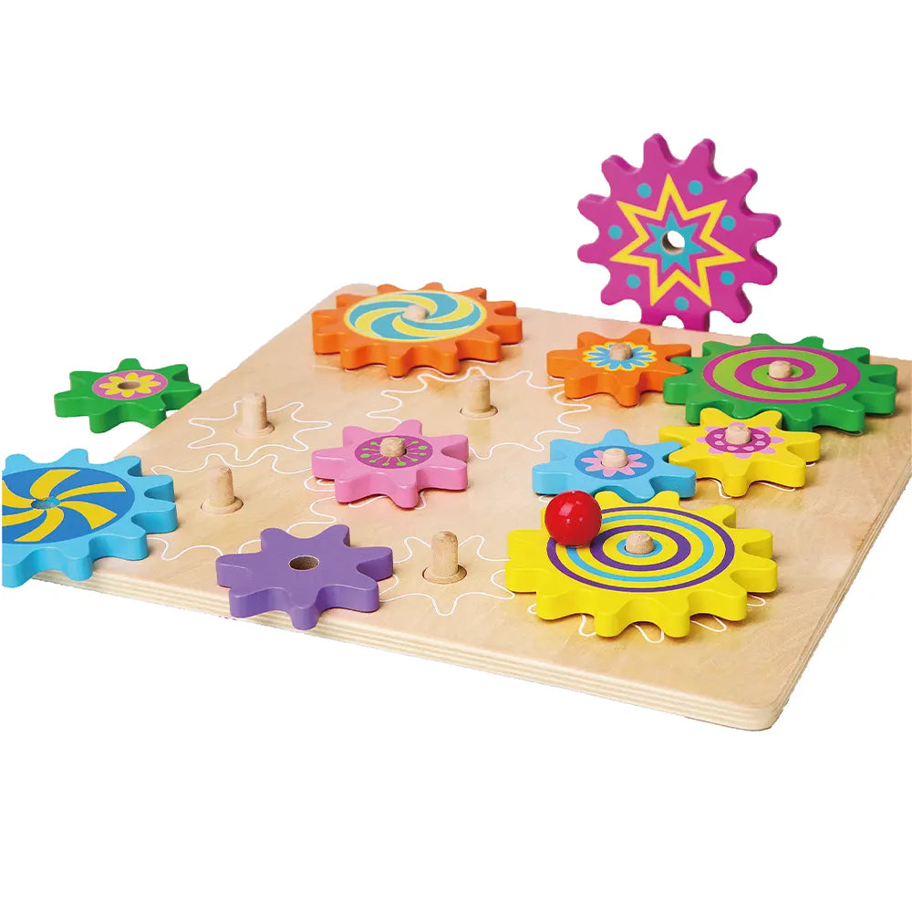 Viga Toys Jeu d'engrenage en bois 18M+