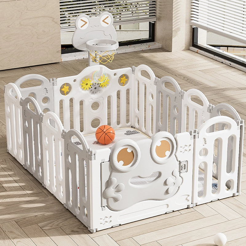 حديقة ألعاب (112×150 سم) سياج قابل للطي 10+2 مع سلة كرة سلة