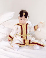 Caftan Petite Fille - Blanc & Bordeau