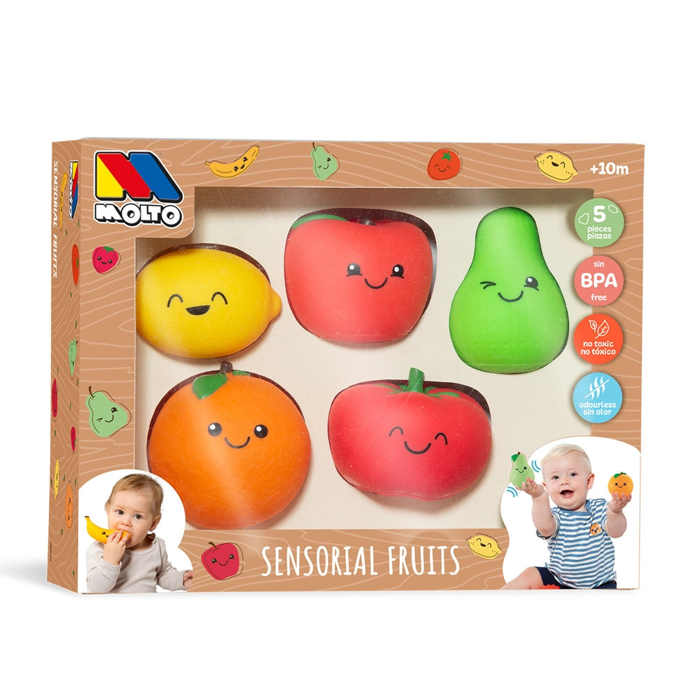 Molto Jeu de Fruits Sensoriels Souples Molto 5 Pièces 10M+