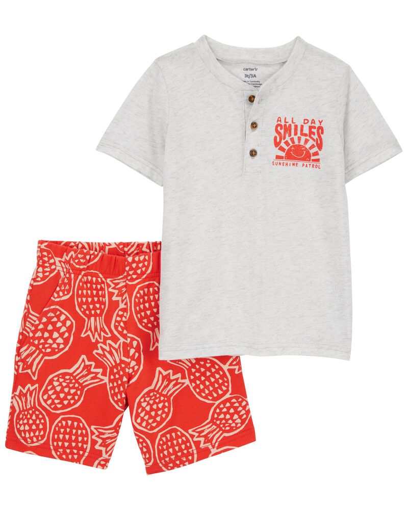 Ensemble 2 Pièces T-Shirt & Short Carter's - Gris & Orange