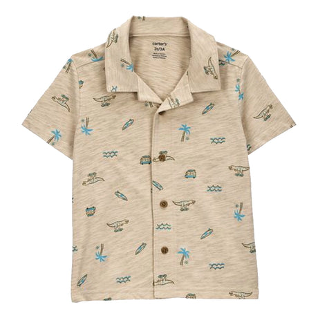 Camisa de Manga Corta de Algodón para Niño Carter's - Playa Caqui