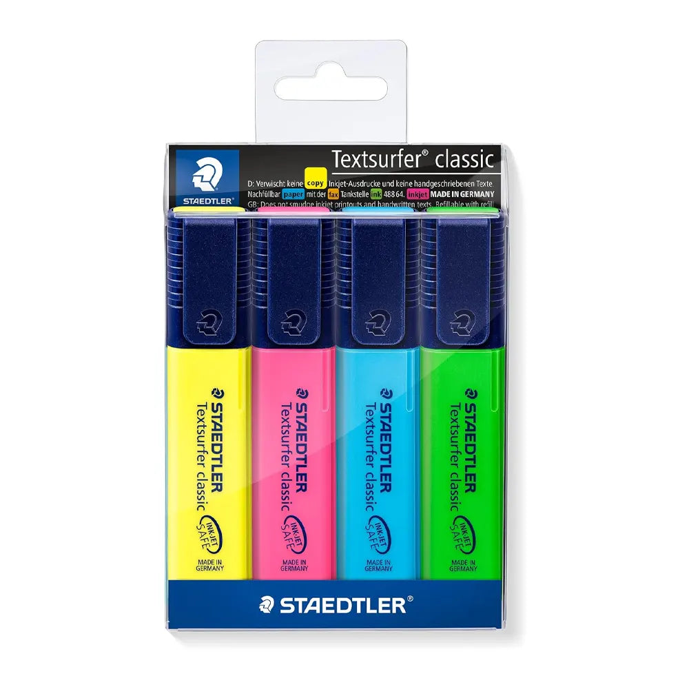 Staedtler Textsurfer Classic 364 WP4 Fluorescent Highlighters - Pack of 4