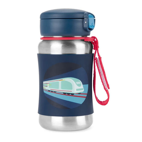 Skip Hop Gourde avec Paille en Acier Inoxydable 350ml - Train