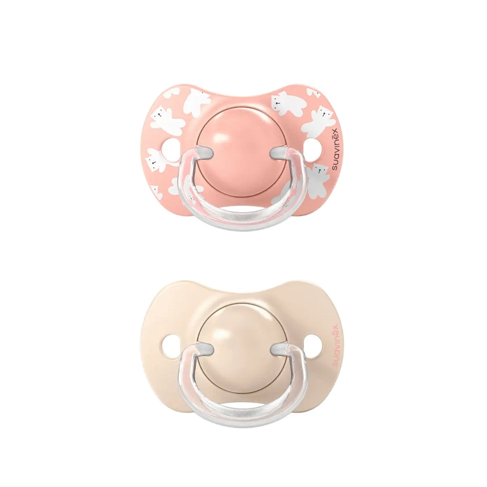 Suavinex Lot de 2 Sucettes Physiologique 6-18M - Rose & Beige