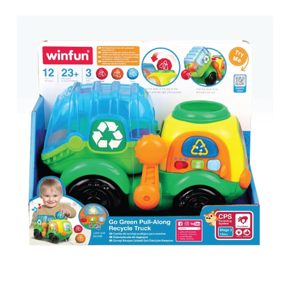 Winfun Camion de Recyclage à Tirer 12M+