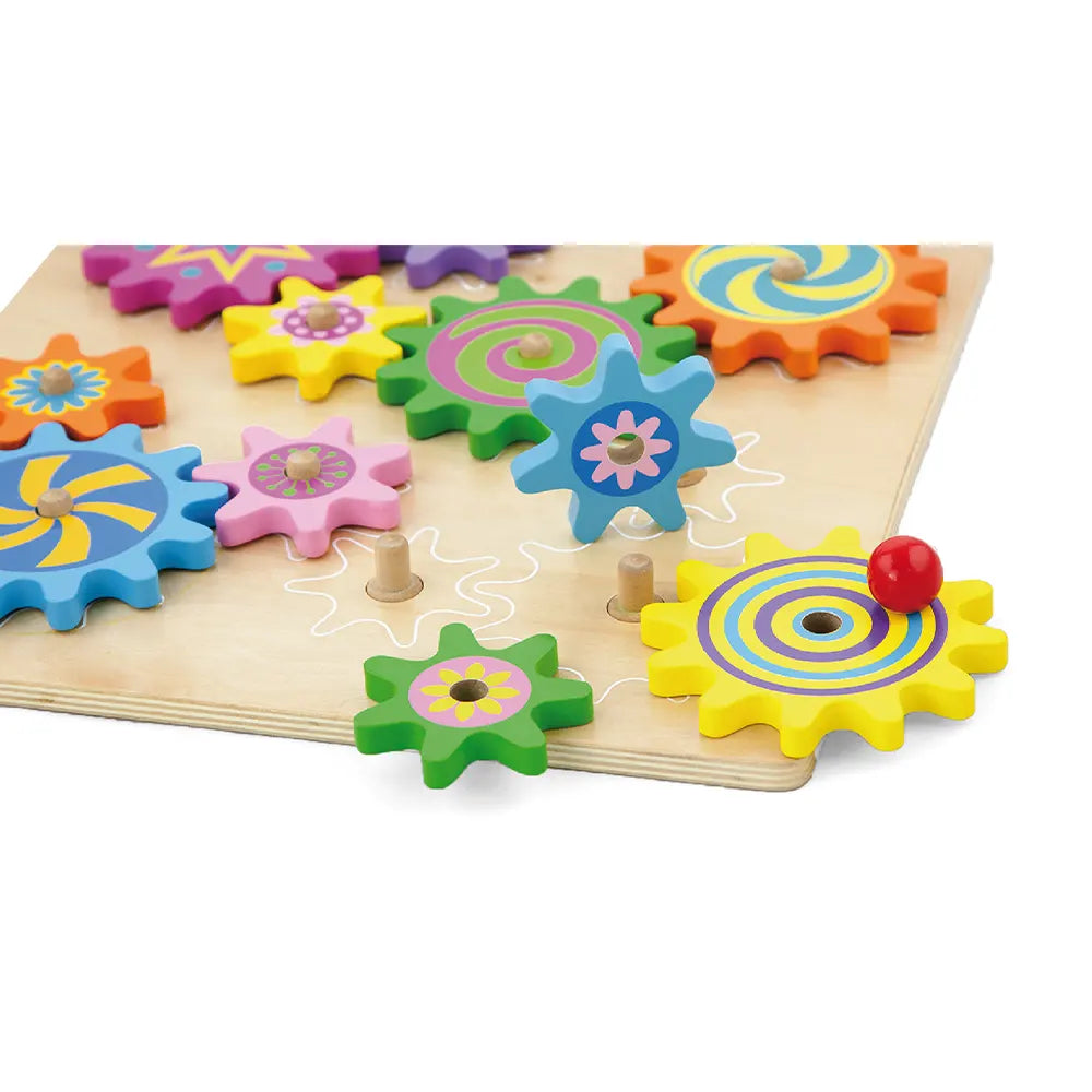 Viga Toys Jeu d'engrenage en bois 18M+