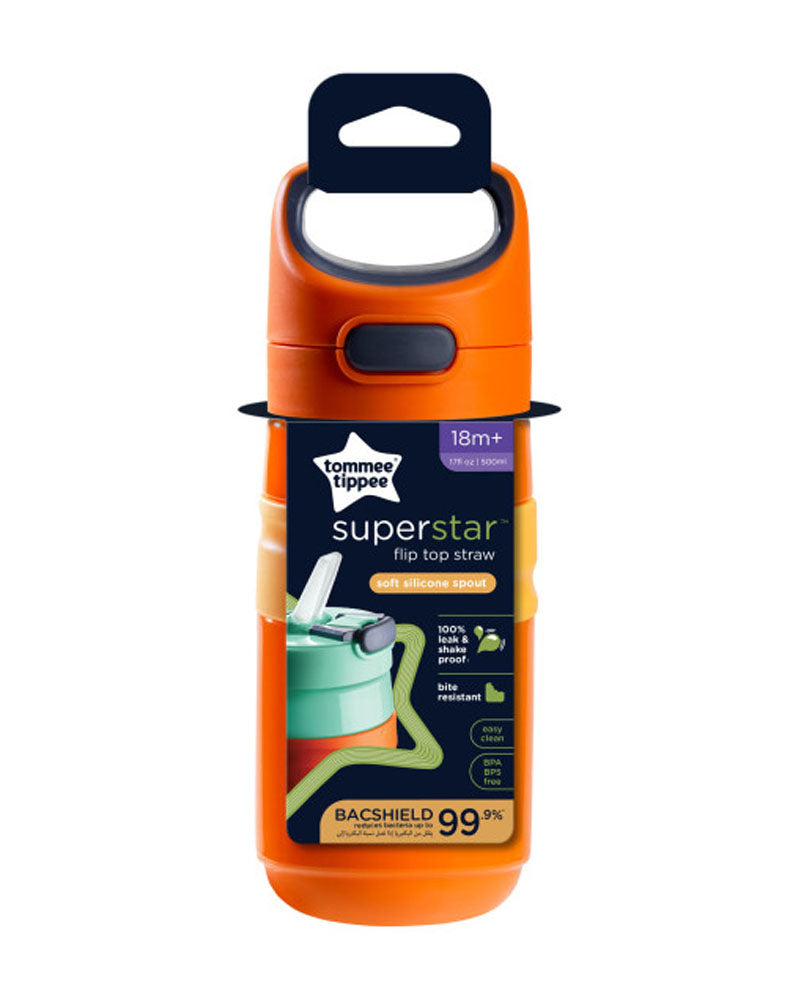 Tommee Tippee Gourde Isotherme avec Paille Superstar Sportee 500ml - Orange