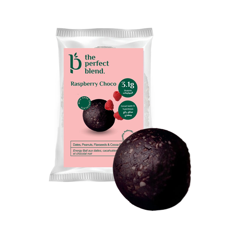 Boule Énergétique Framboise Choco - The Perfect Blend - Un Délice Fruité et Chocolaté