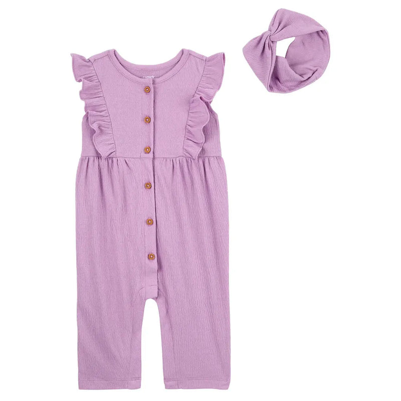 Carter's One-Piece & Headband Set - Purple