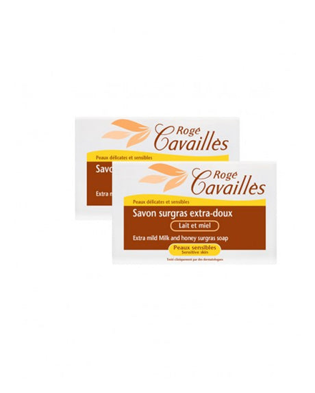 Rogé Cavaillès Savon Surgras Extra Doux Lait et Miel 250G x2 + boite offerte