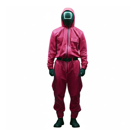 لباس حارس "لعبة الحبار" مع قناع مضيء للأطفال