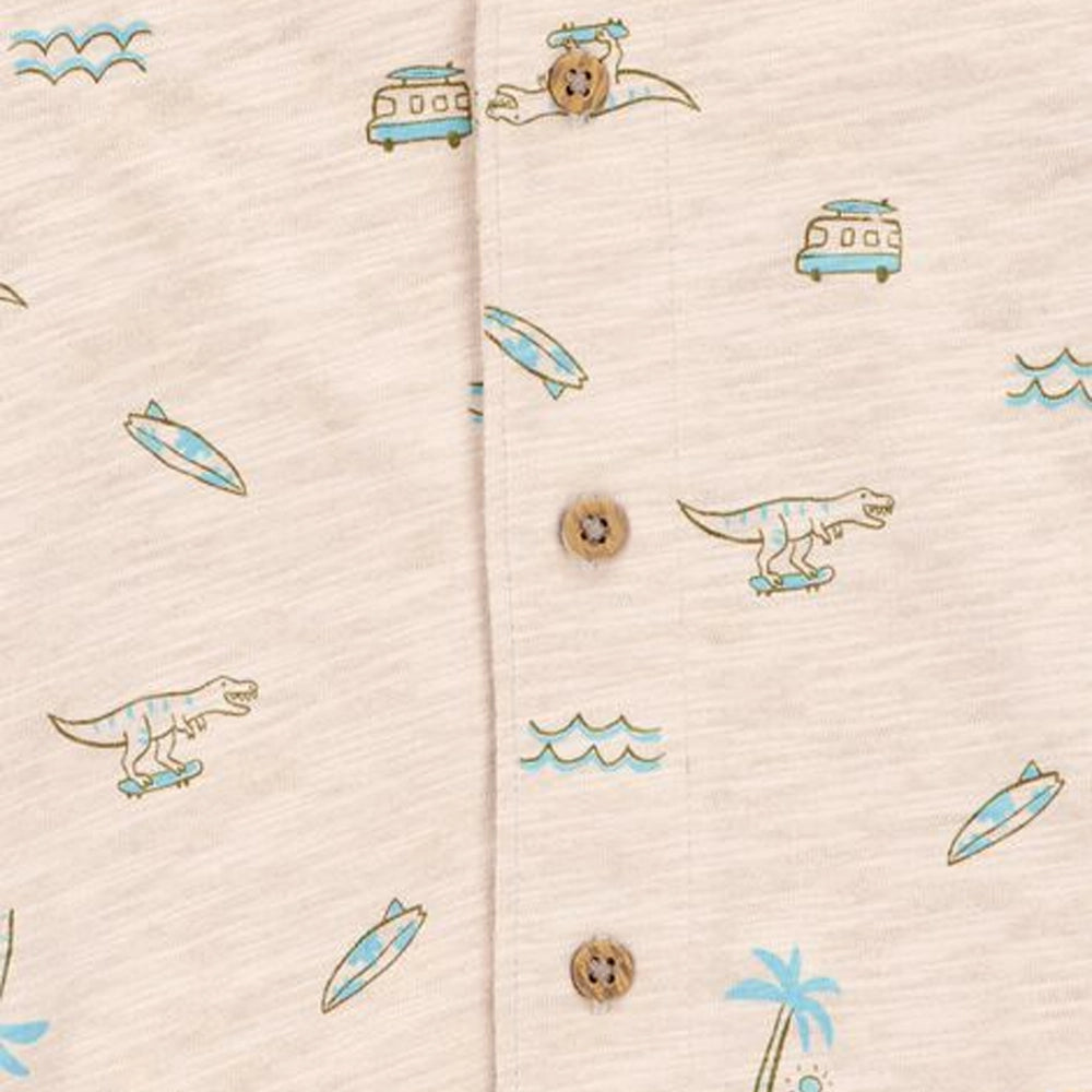 Camisa de Manga Corta de Algodón para Niño Carter's - Playa Caqui
