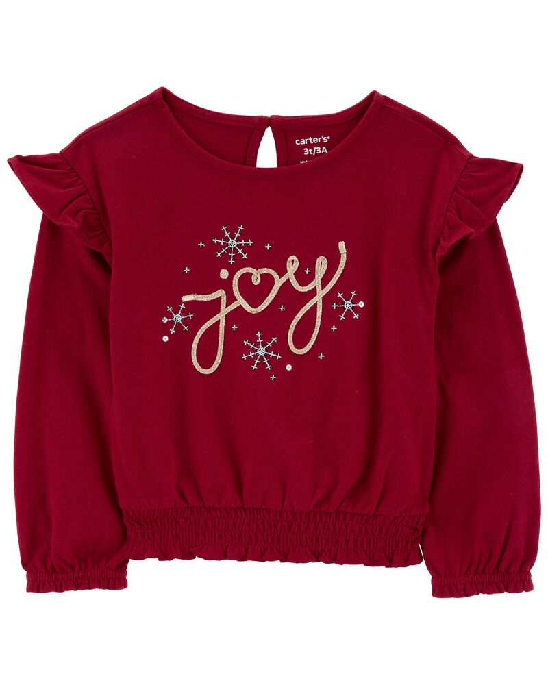 T-Shirt À Manche Longues En Jersey Joy Carter's - Rouge