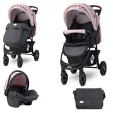 Lorelli Stroller Pack Duo Daisy Basic in Black Dusty Pink