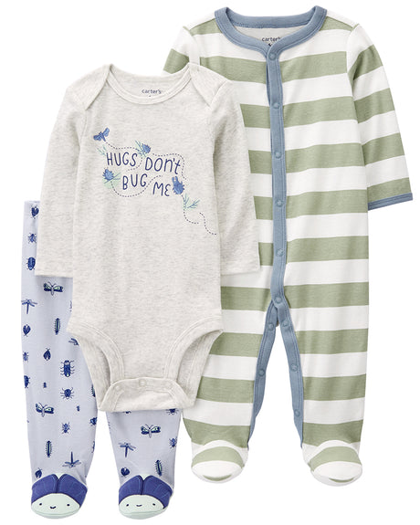 Pyjama 3 Pièces En Coton Bébé Carter's - Vert & Bleu