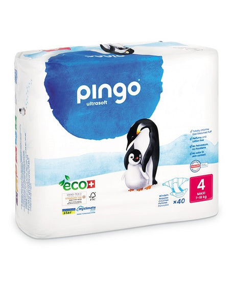 Couches Écologiques Pingo Taille 4 - (7-18Kg) 40 Unités