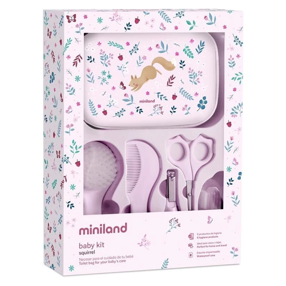 Miniland Kit de Soins pour Bébé - Écureuil Rose
