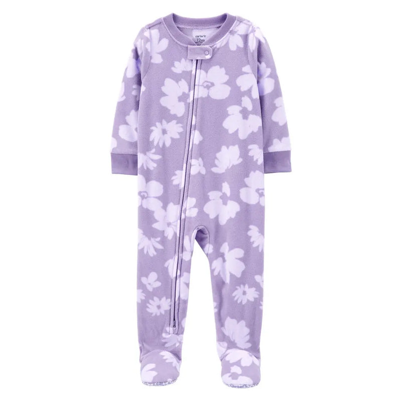 Carter's Fleece Sleepsuit - Purple Floral