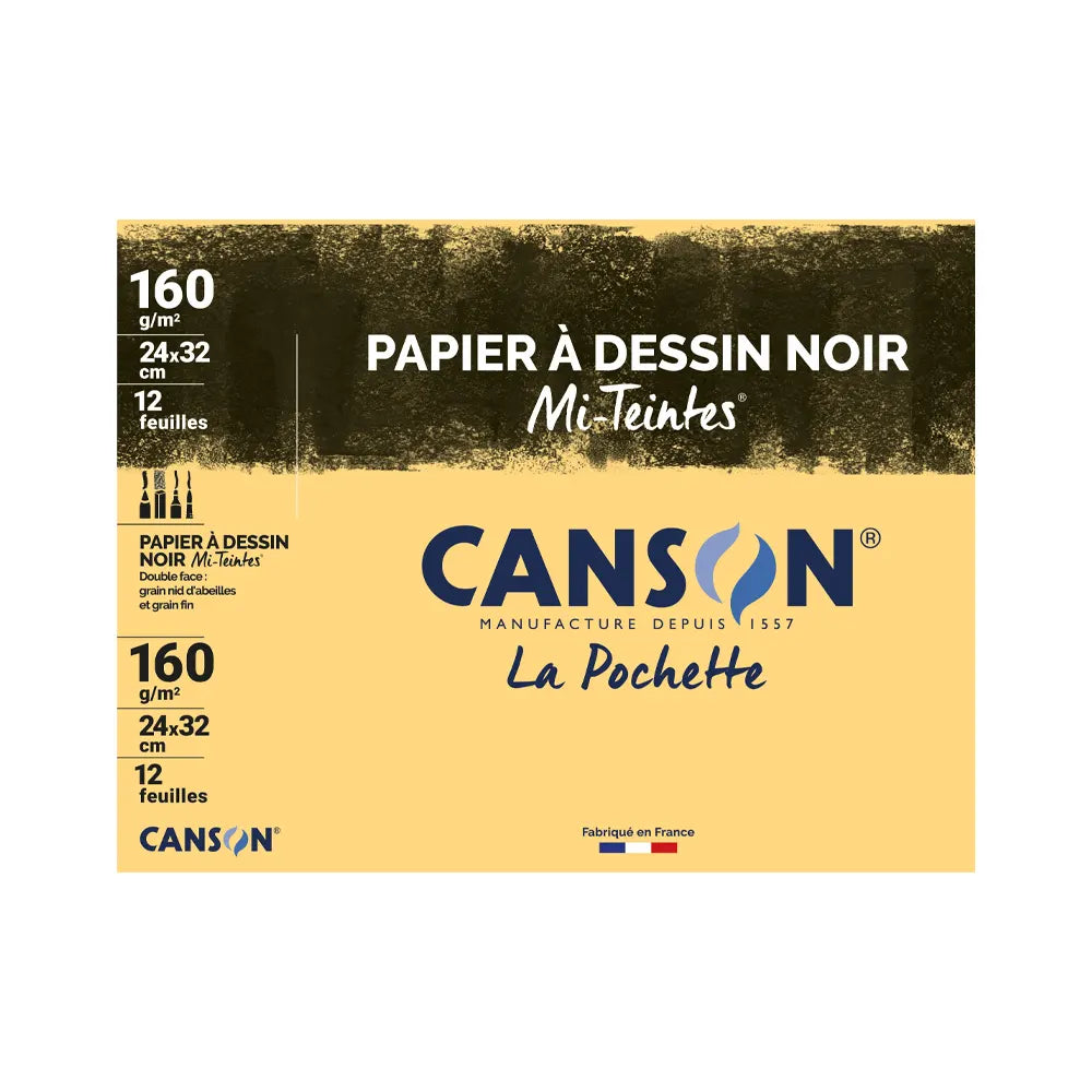 Canson Pochette 12 Feuilles Papier 425 A4 – 160 g/m²