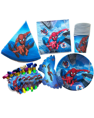 Décorations thème Spiderman pour fête d'anniversaire, drapeau en papier,  tasse, assiette, paille, Nakpin, fournitures de fête pour enfants, Super  héros - AliExpress