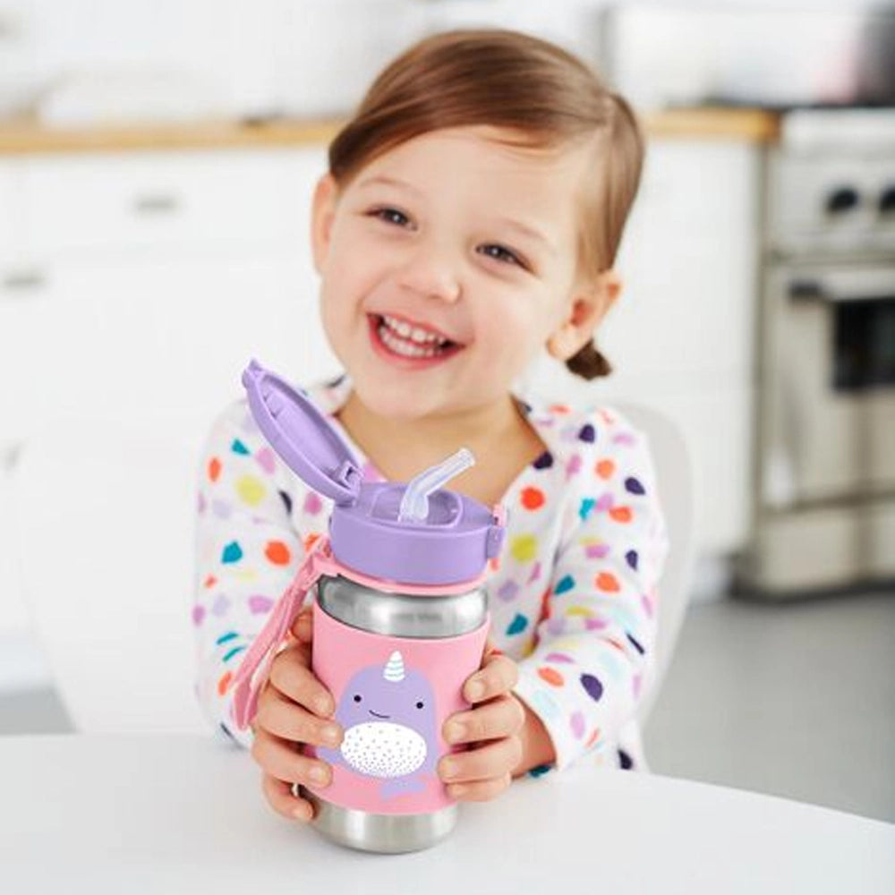 Skip Hop Gourde avec Paille en Acier Inoxydable 350ml - Narval