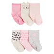 Lot de 6 Paires de Chaussons Carter's - Rose & Ivoire & Gris