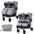Lorelli Foldable Twin Stroller with bag - Gray