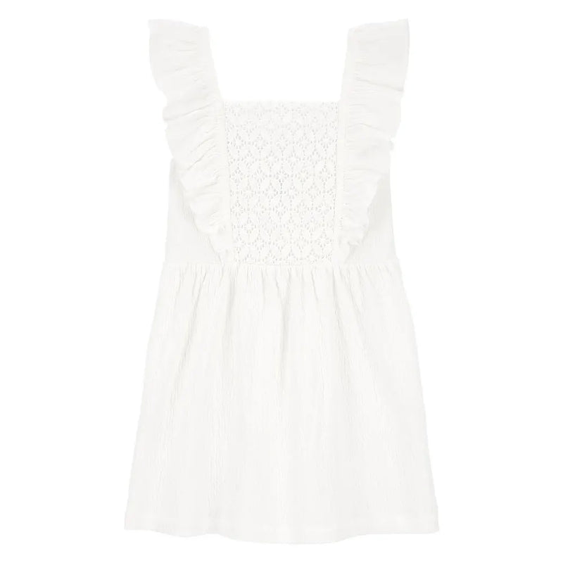 Carter's Eyelet Ruffle Dress - White