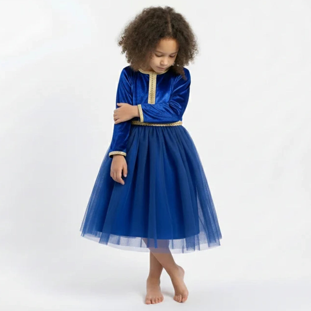 Caftan Bleu Saphir pour Fille