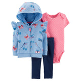 Conjunto de 3 piezas para bebé niña Carter's - Mariposa